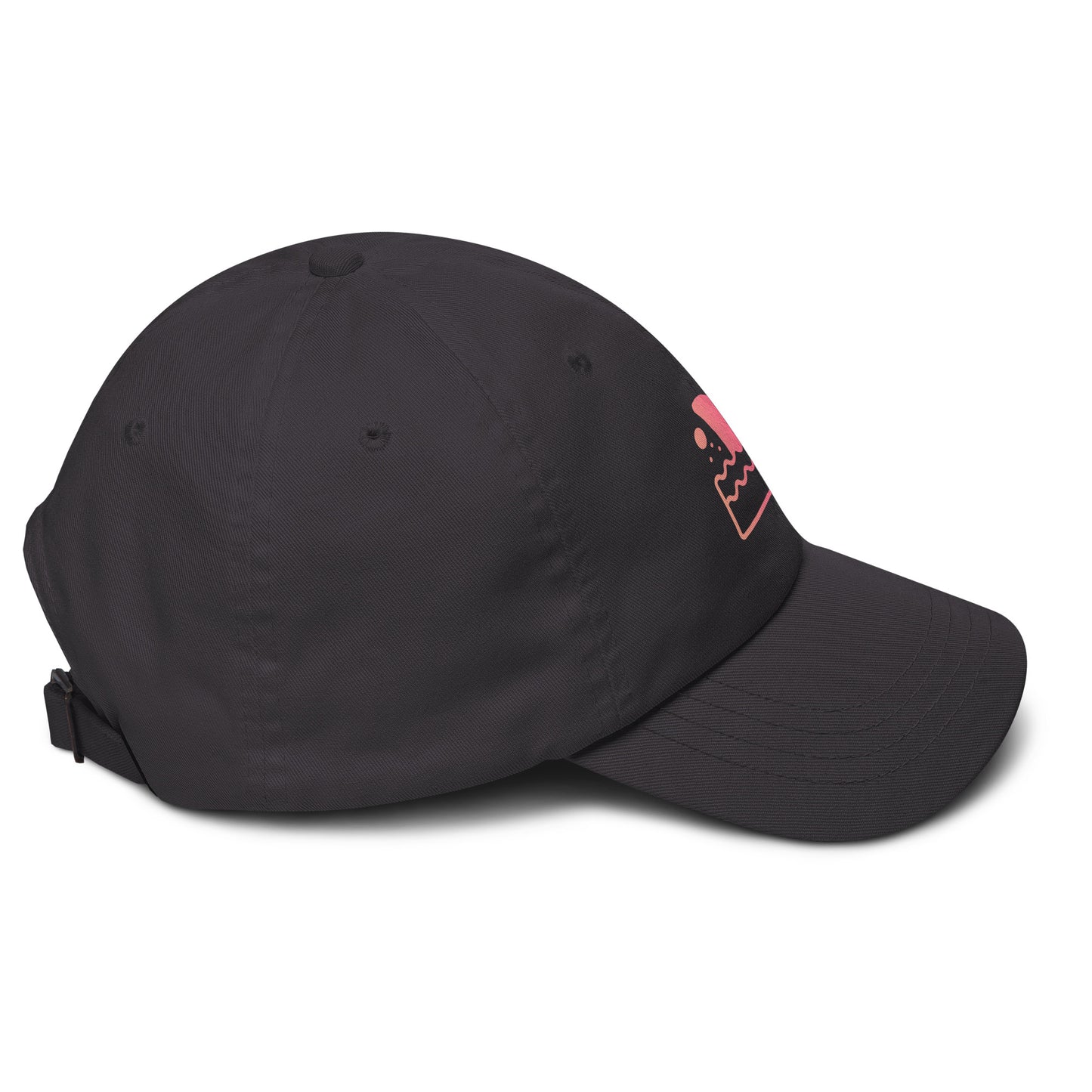 Shark Fin - Pink Hue Minimalist - Cap - Baseball Cap - Dark Grey - Right side