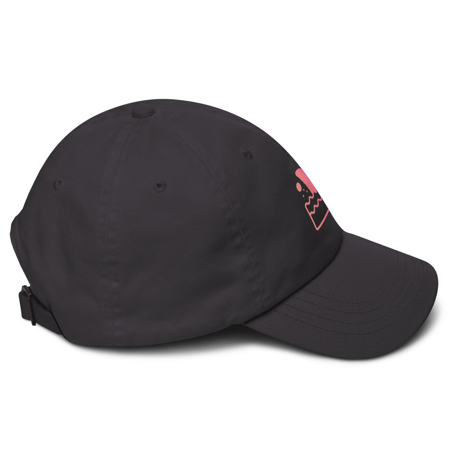 Shark Fin - Pink Hue Minimalist - Cap - Baseball Cap - Dark Grey - Right side