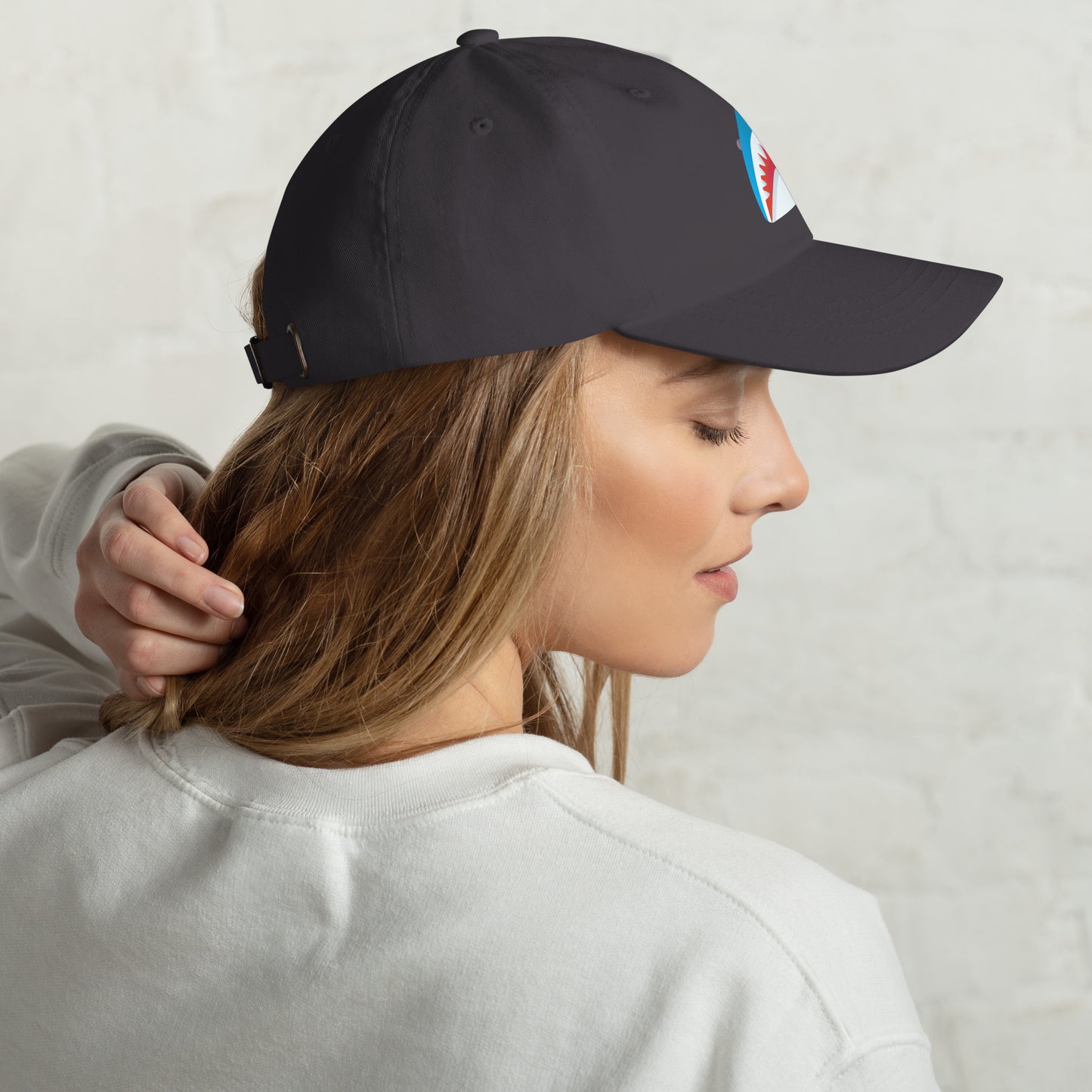 Mr Shark - Cartoon Jaws Pop-Up - Cap - Baseball Cap - Dark Grey - Right side