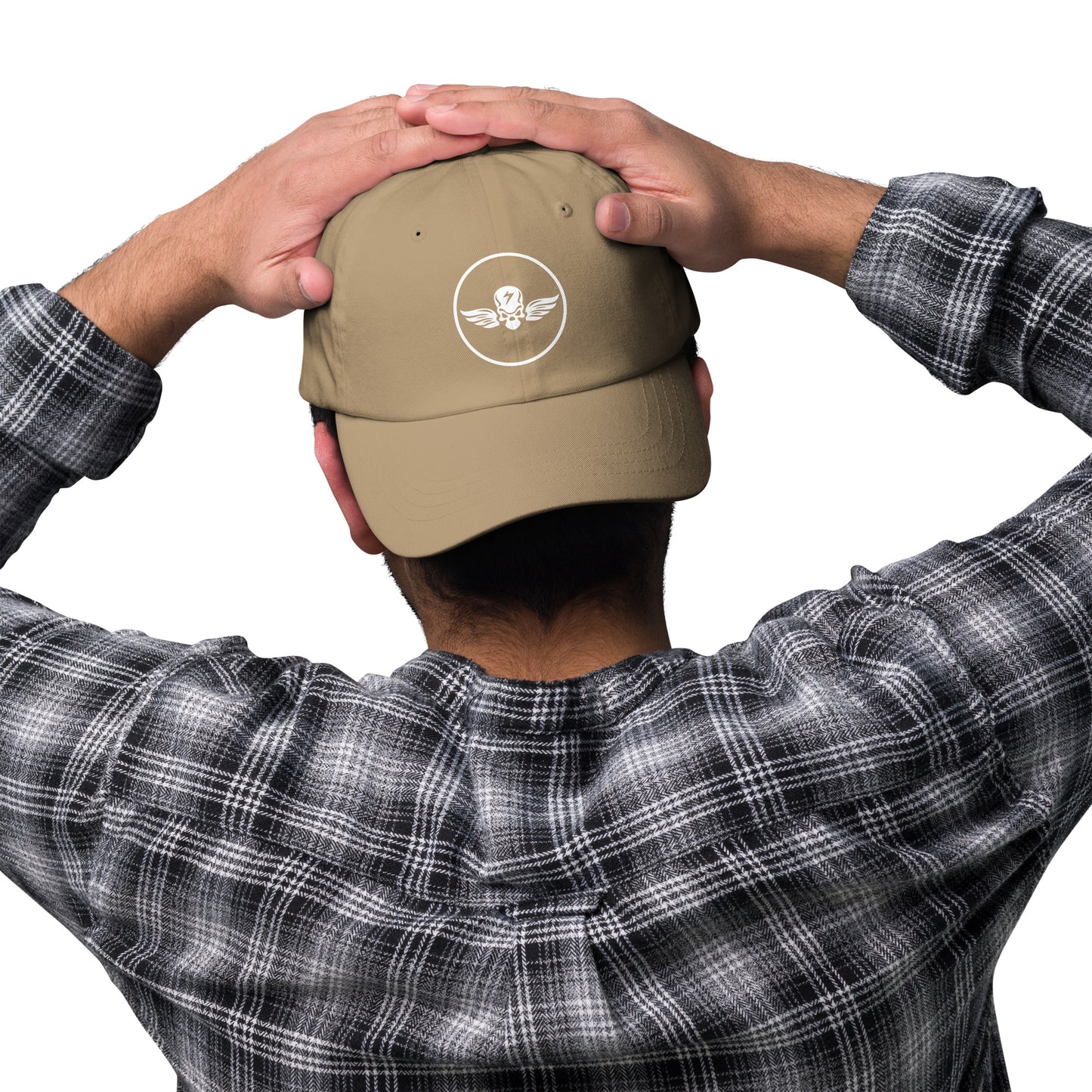 Winged Skull - Minimal Alien Skull - Cap - Baseball Cap - Khaki - Front