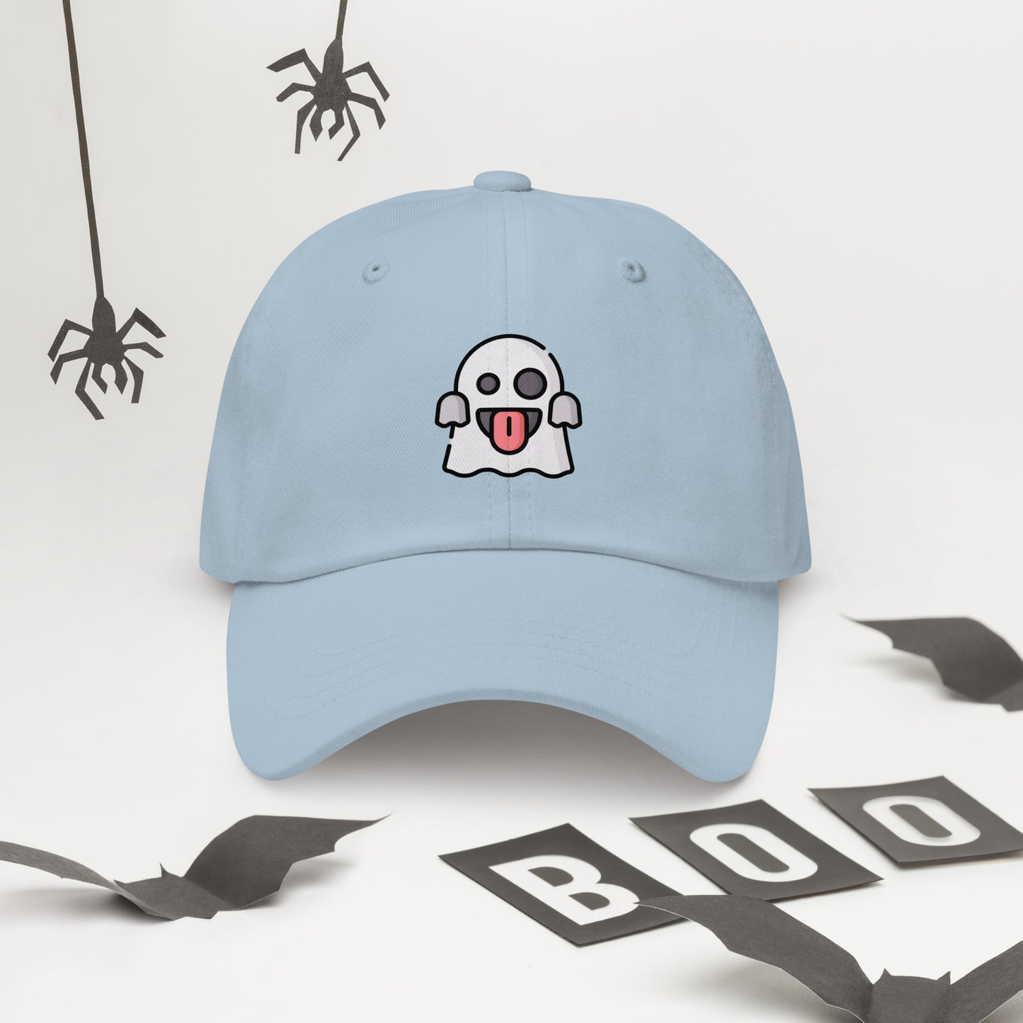 Spooky - Cheeky Ghost Vibes - Cap - Baseball Cap - Light Blue - Front 2
