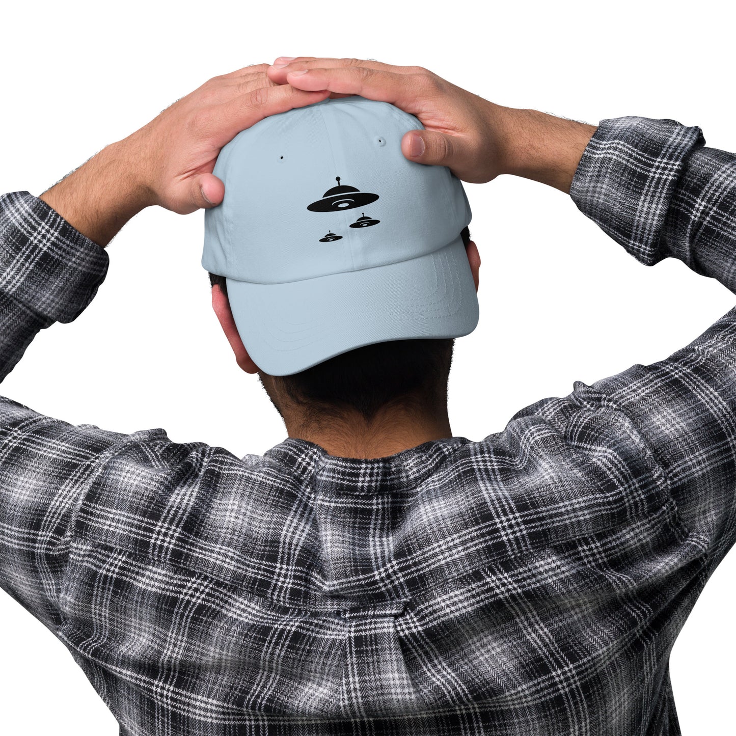 Flying Saucer - Retro UFO Formation - Cap - Baseball Cap - Light Blue - Front