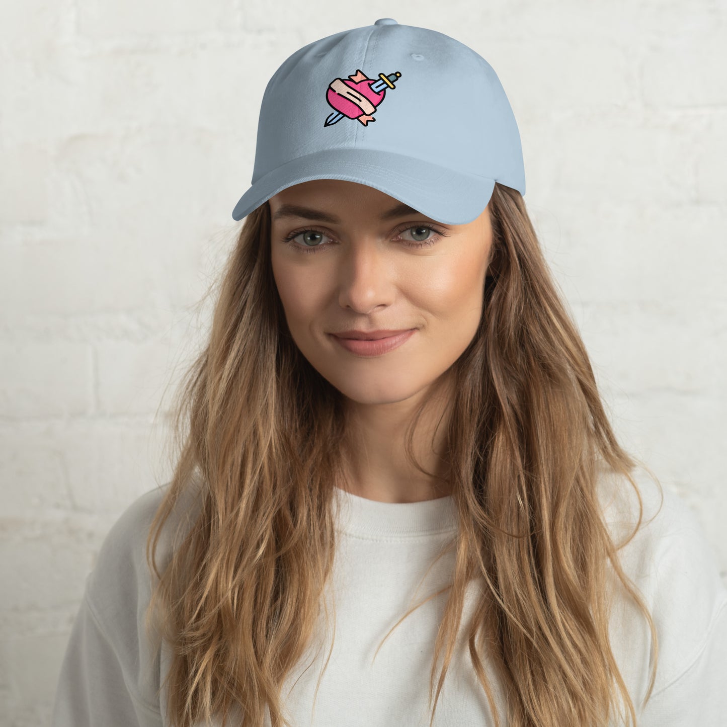 Heart 1 - Tattoo Inspired Art - Cap - Baseball Cap - Light Blue - Front