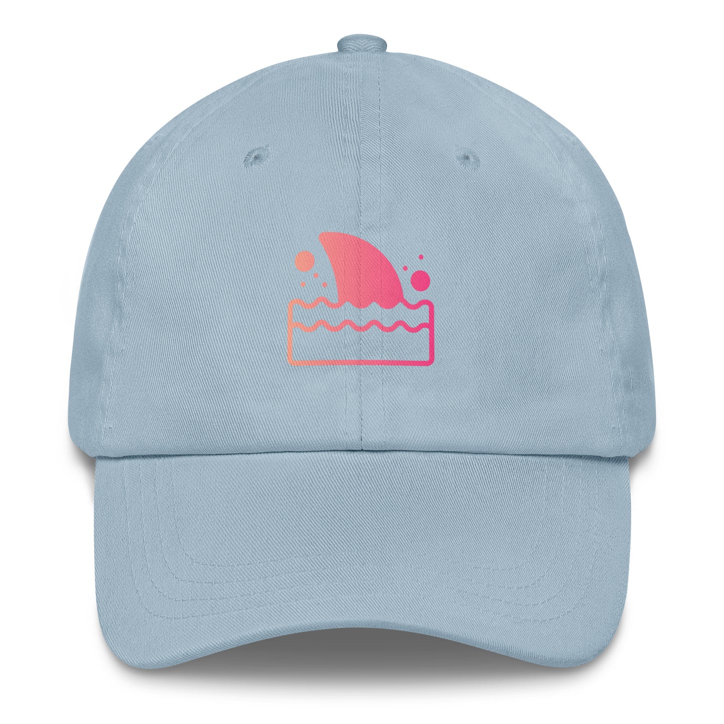 Shark Fin - Pink Hue Minimalist - Cap - Baseball Cap - Light Blue - Front