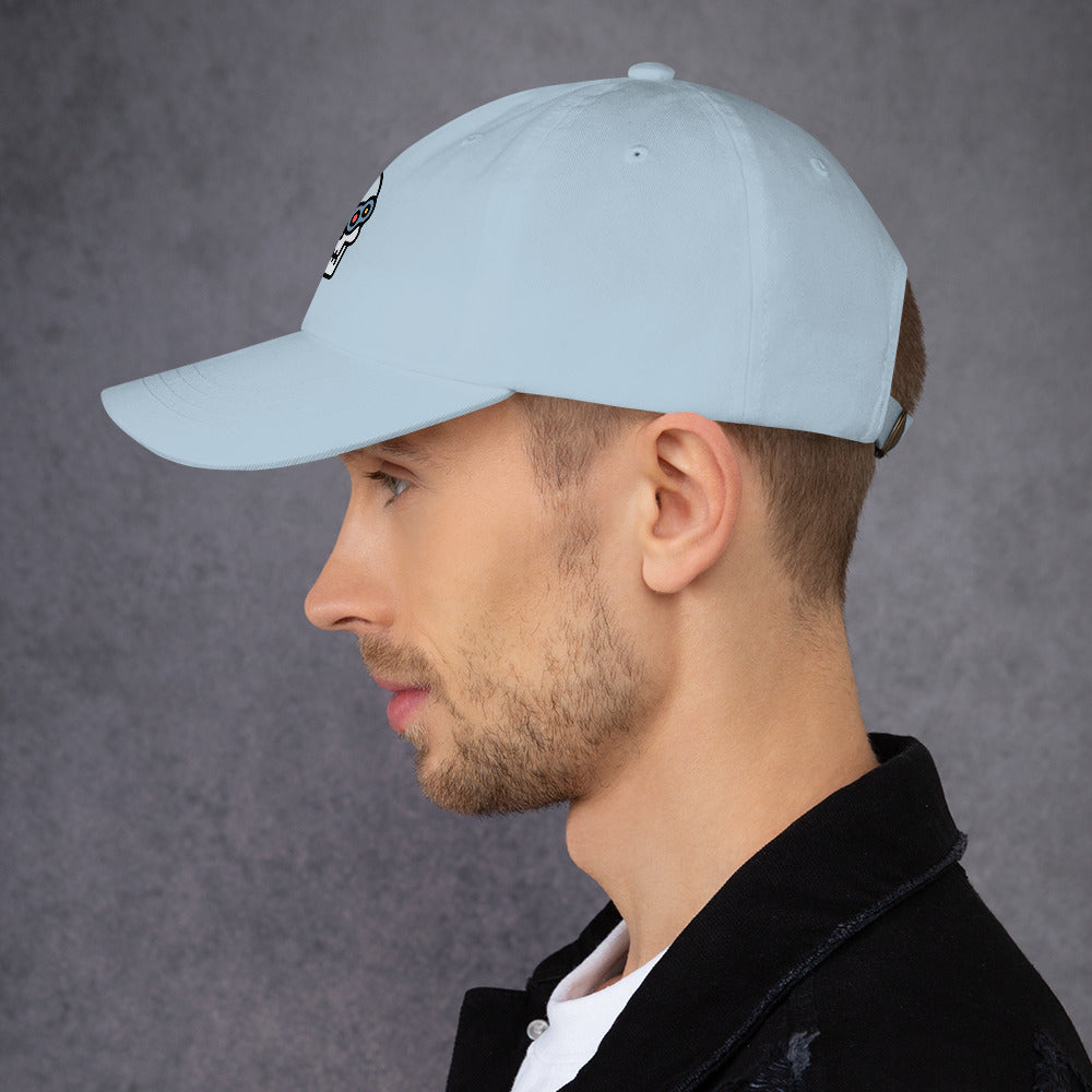 Cyber Robot - Minimalist Cyber Design - Cap - Baseball Cap - Light Blue - Left side