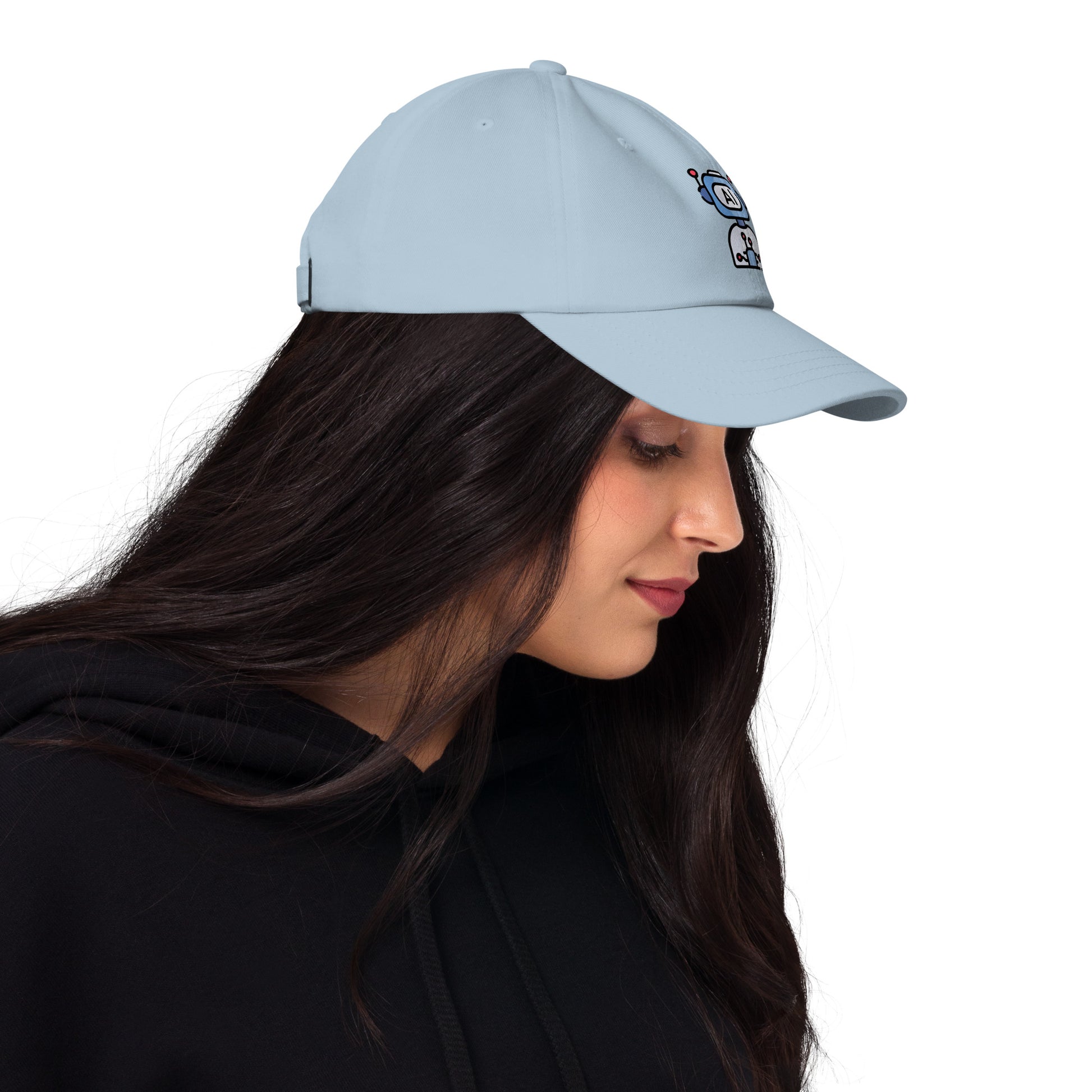 AI - Future Meets Fashion - Cap - Baseball Cap - Light Blue - Right side