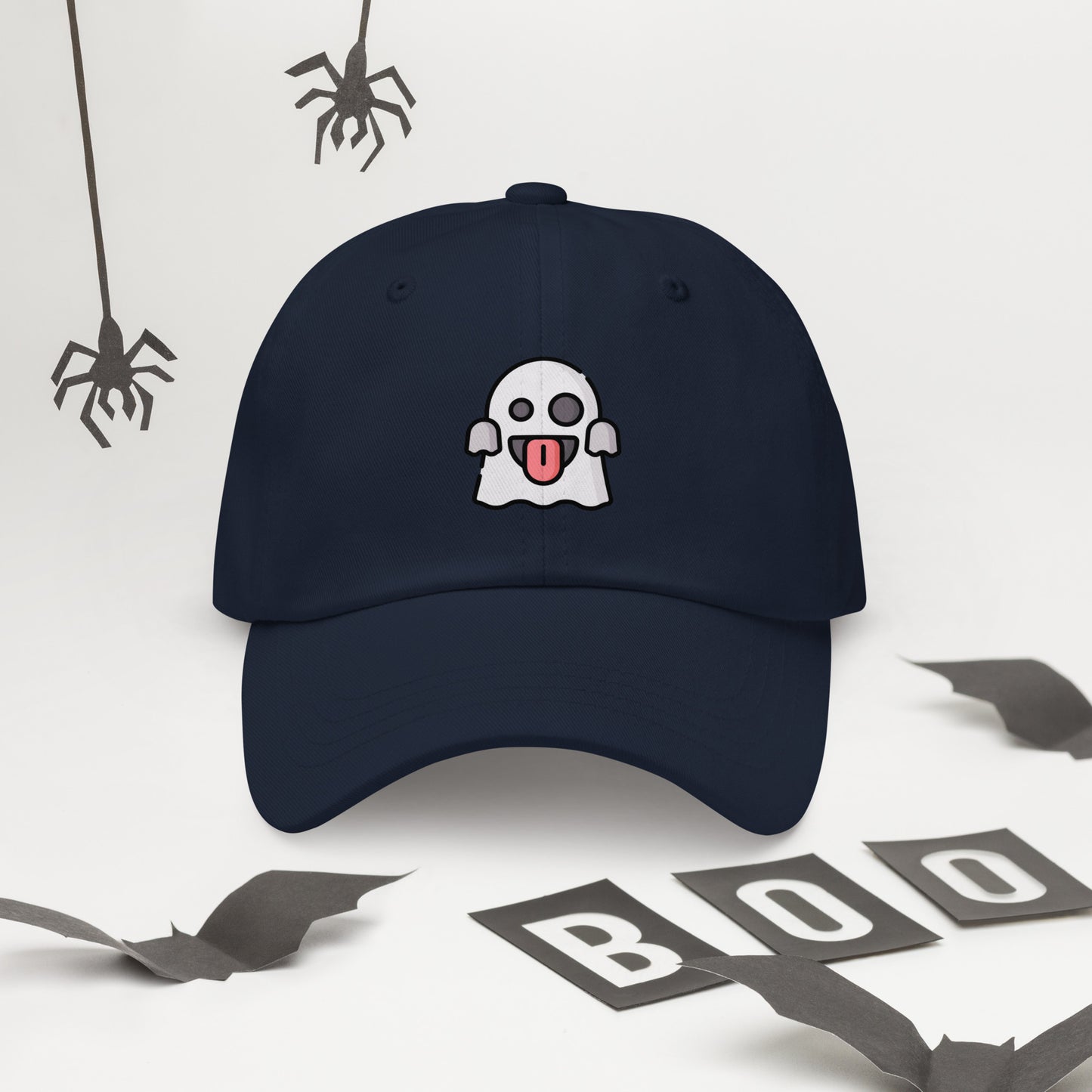 Spooky - Cheeky Ghost Vibes - Cap - Baseball Cap - Navy - Front 2 