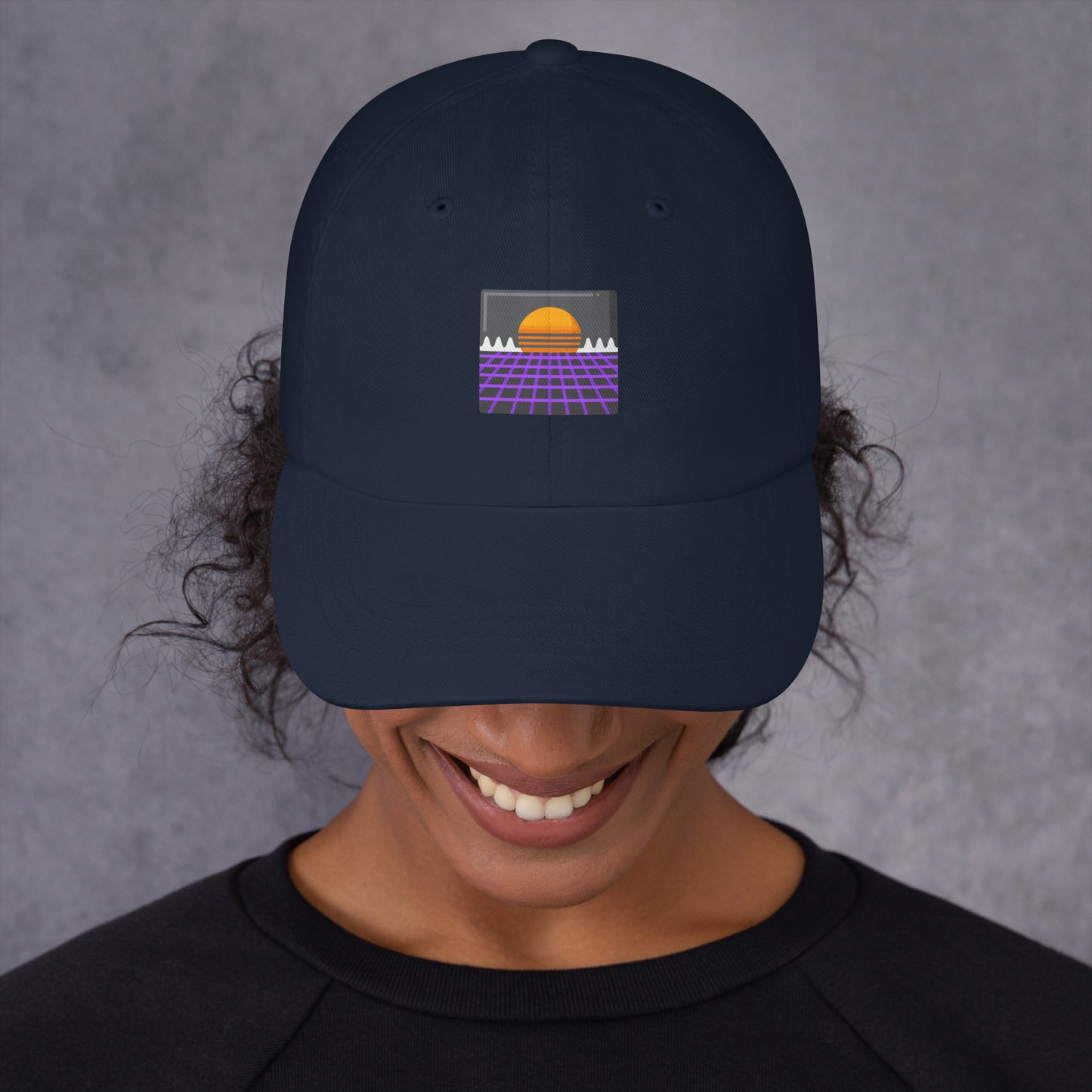 Retro Wave City - Digital Dreamscape - Cap - Baseball Cap - Navy - Front