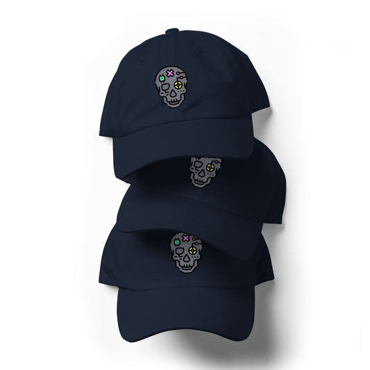 Cartoon Skull - Future Shock Style - Cap - Baseball Cap - Navy - Front