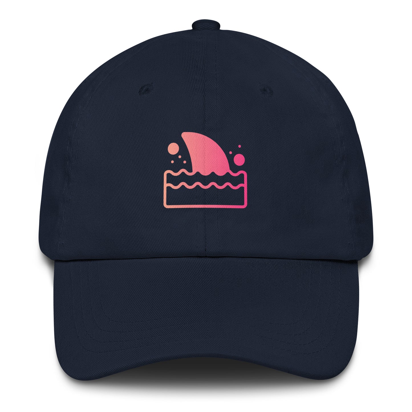 Shark Fin - Pink Hue Minimalist - Cap - Baseball Cap - Navy - Front