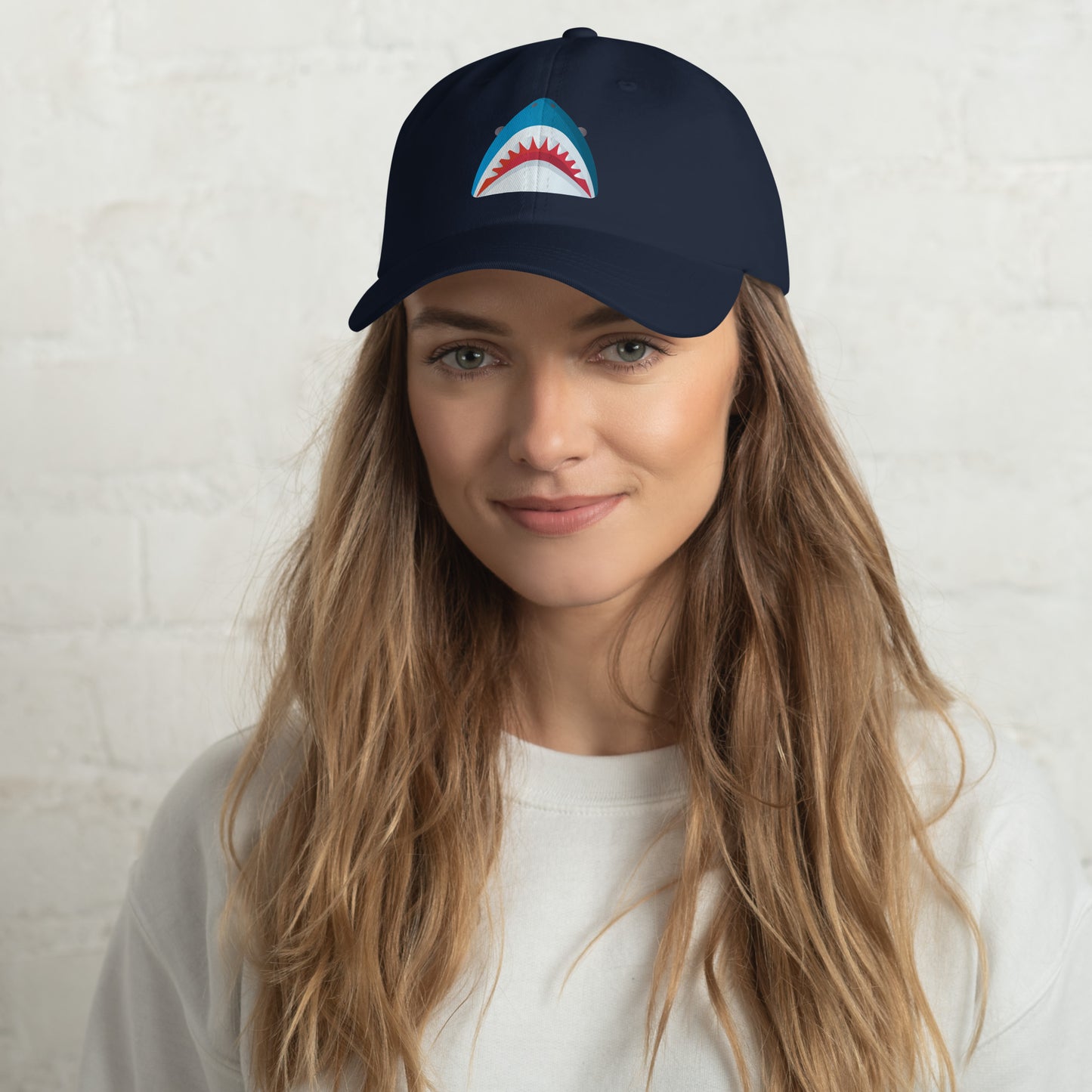 Mr Shark - Cartoon Jaws Pop-Up - Cap - Baseball Cap - Navy - Front