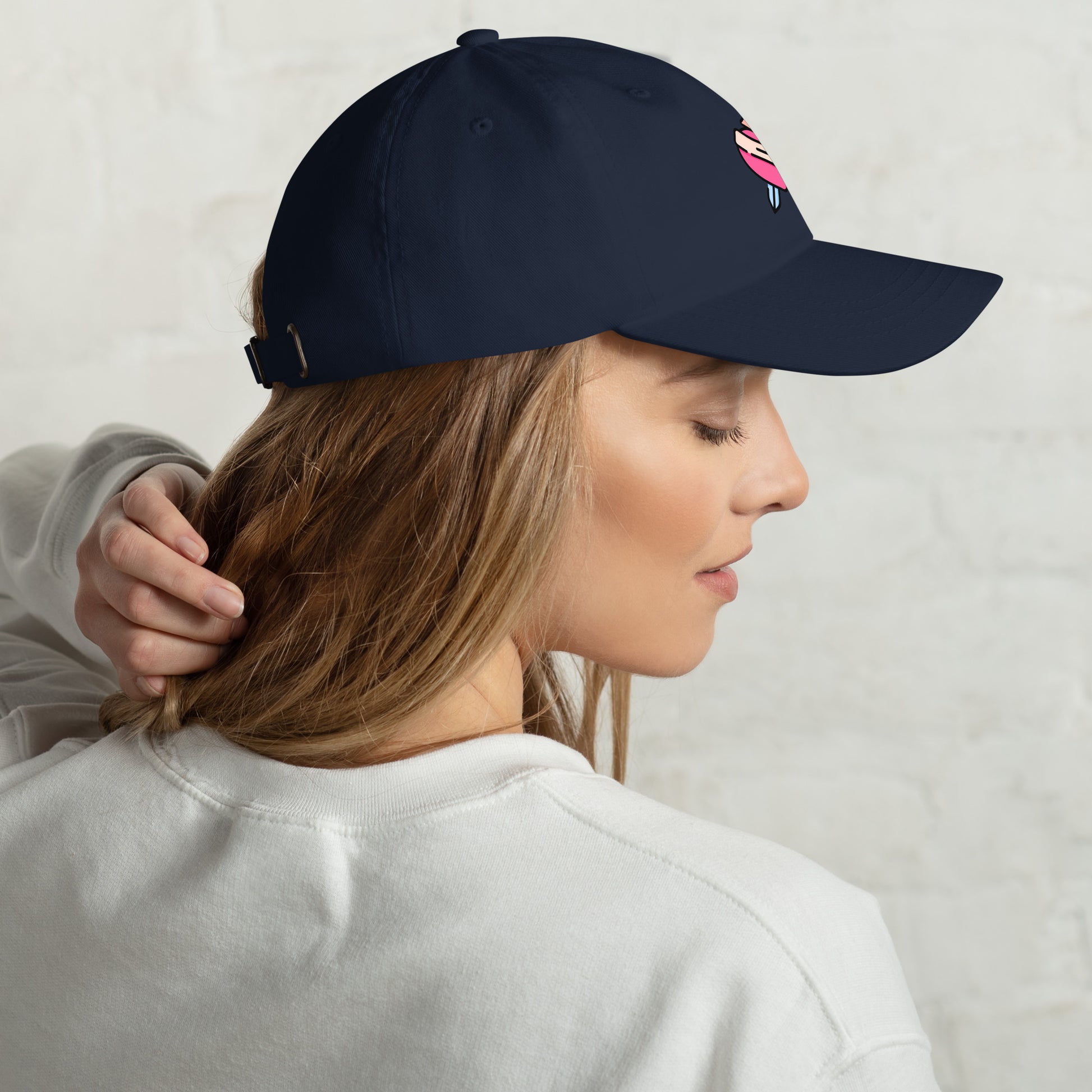 Heart 1 - Tattoo Inspired Art - Cap - Baseball Cap - Navy - Right side
