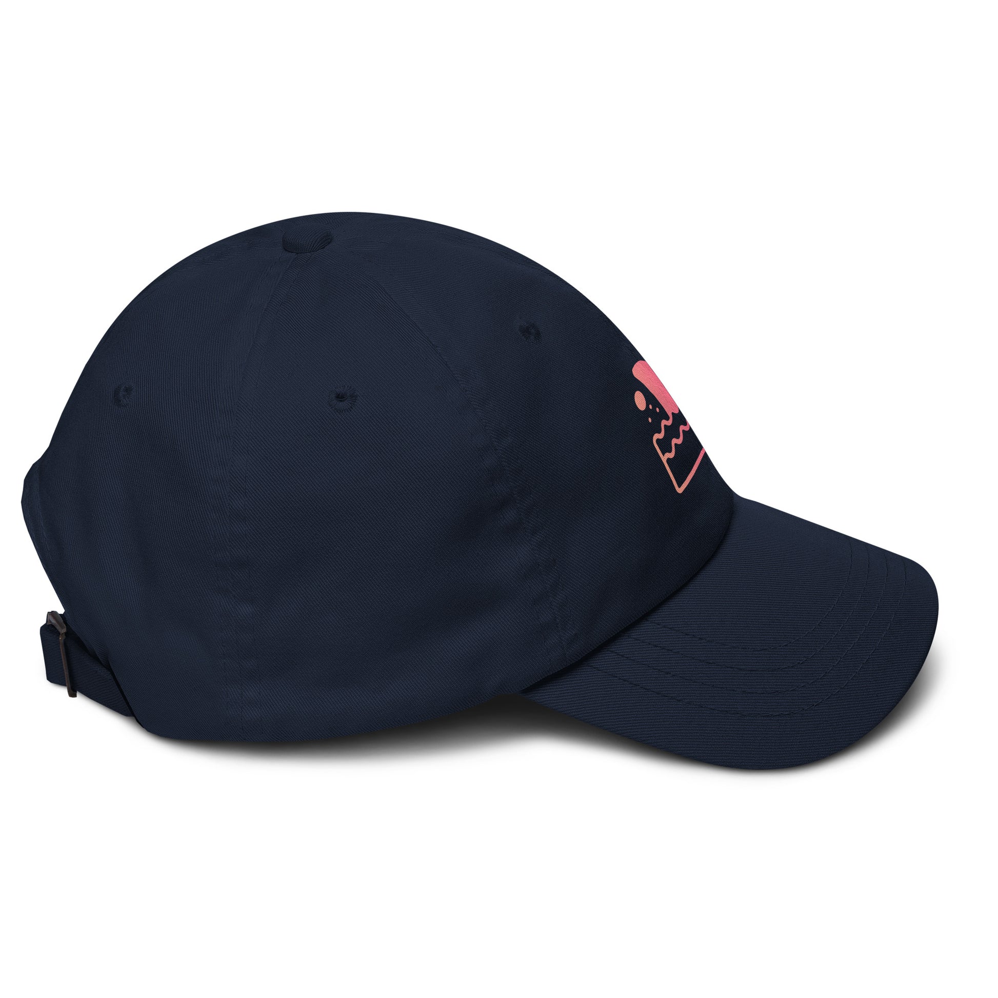 Shark Fin - Pink Hue Minimalist - Cap - Baseball Cap - Navy - Right side