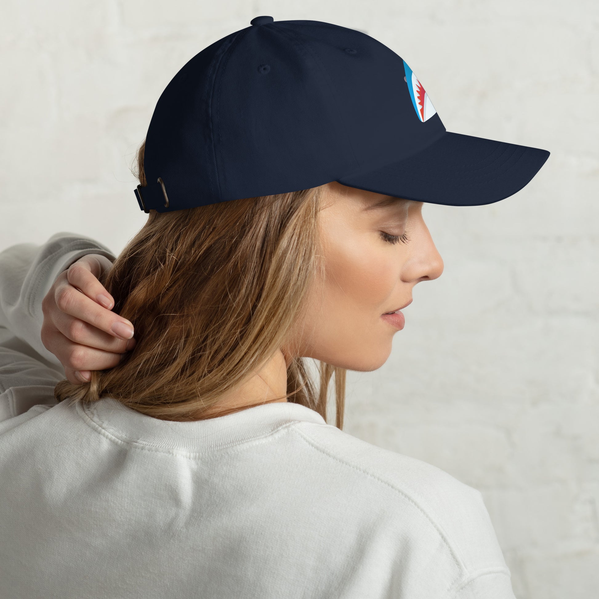 Mr Shark - Cartoon Jaws Pop-Up - Cap - Baseball Cap - Navy - Right side