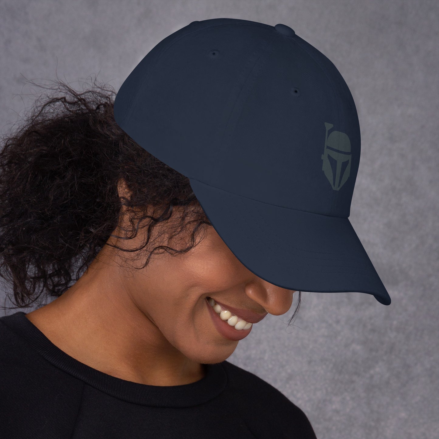 Bounty Hunter - Minimalist Mandalorian Icon - Cap - Baseball Cap - Navy - Right side