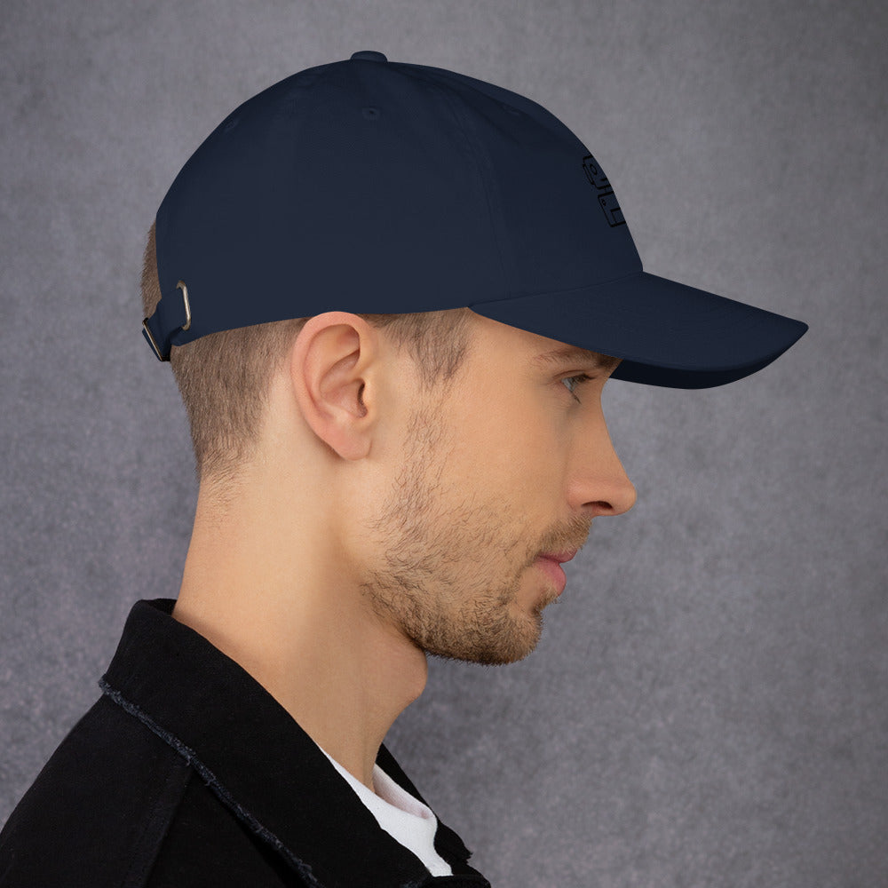 Robot Minimalist Design - Retro - Cap - Baseball Cap - Navy - Right side