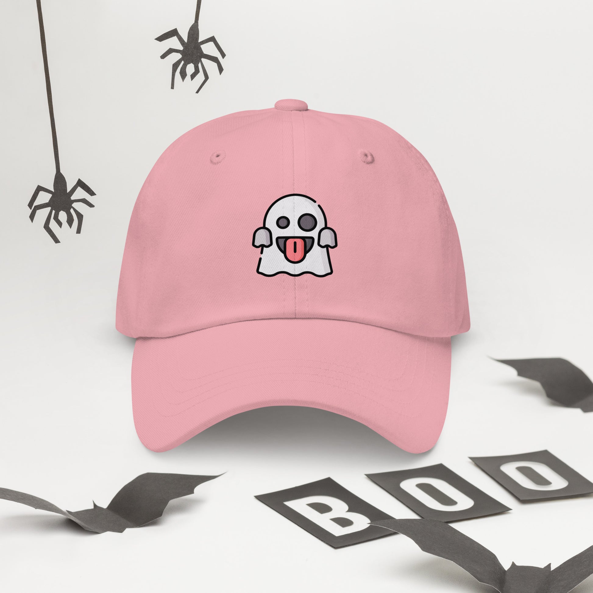 Spooky - Cheeky Ghost Vibes - Cap - Baseball Cap - Pink - Front 2