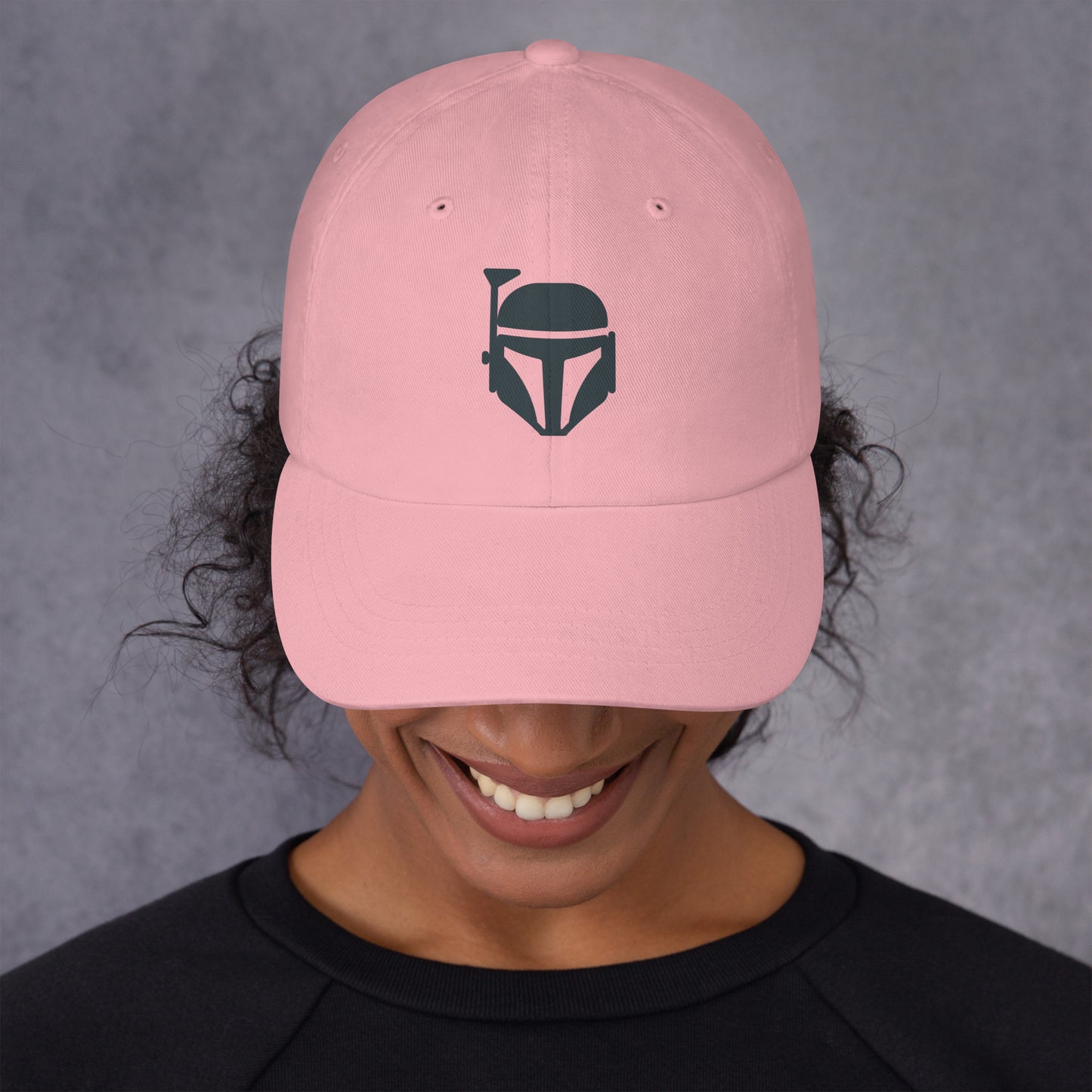 Bounty Hunter - Minimalist Mandalorian Icon - Cap - Baseball Cap - Pink - Front