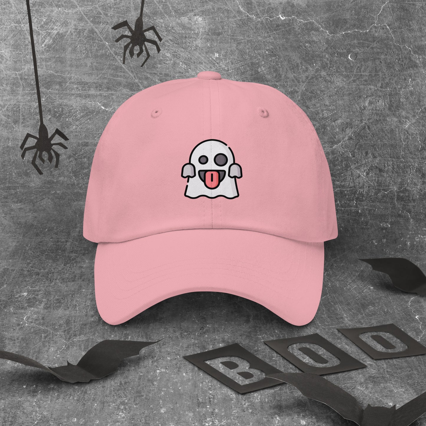 Spooky - Cheeky Ghost Vibes - Cap - Baseball Cap - Pink - Front