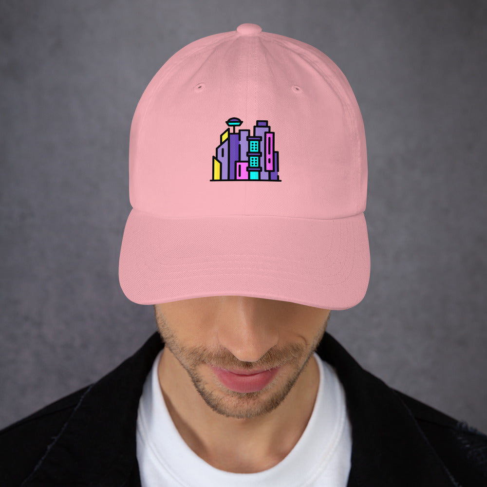 Cyber City - Neon City Dreams - Cap - Baseball Cap - Pink - Front