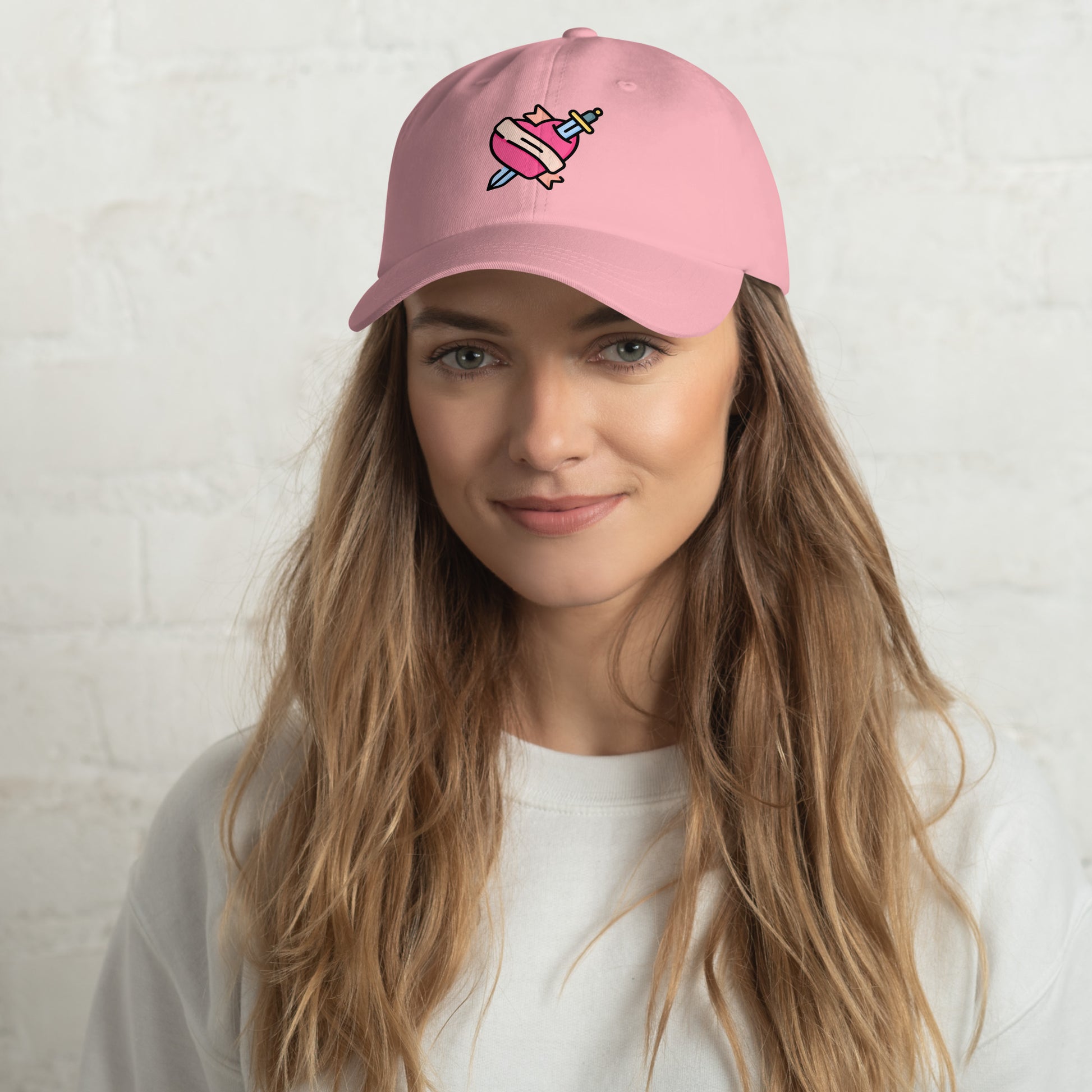 Heart 1 - Tattoo Inspired Art - Cap - Baseball Cap - Pink - Front