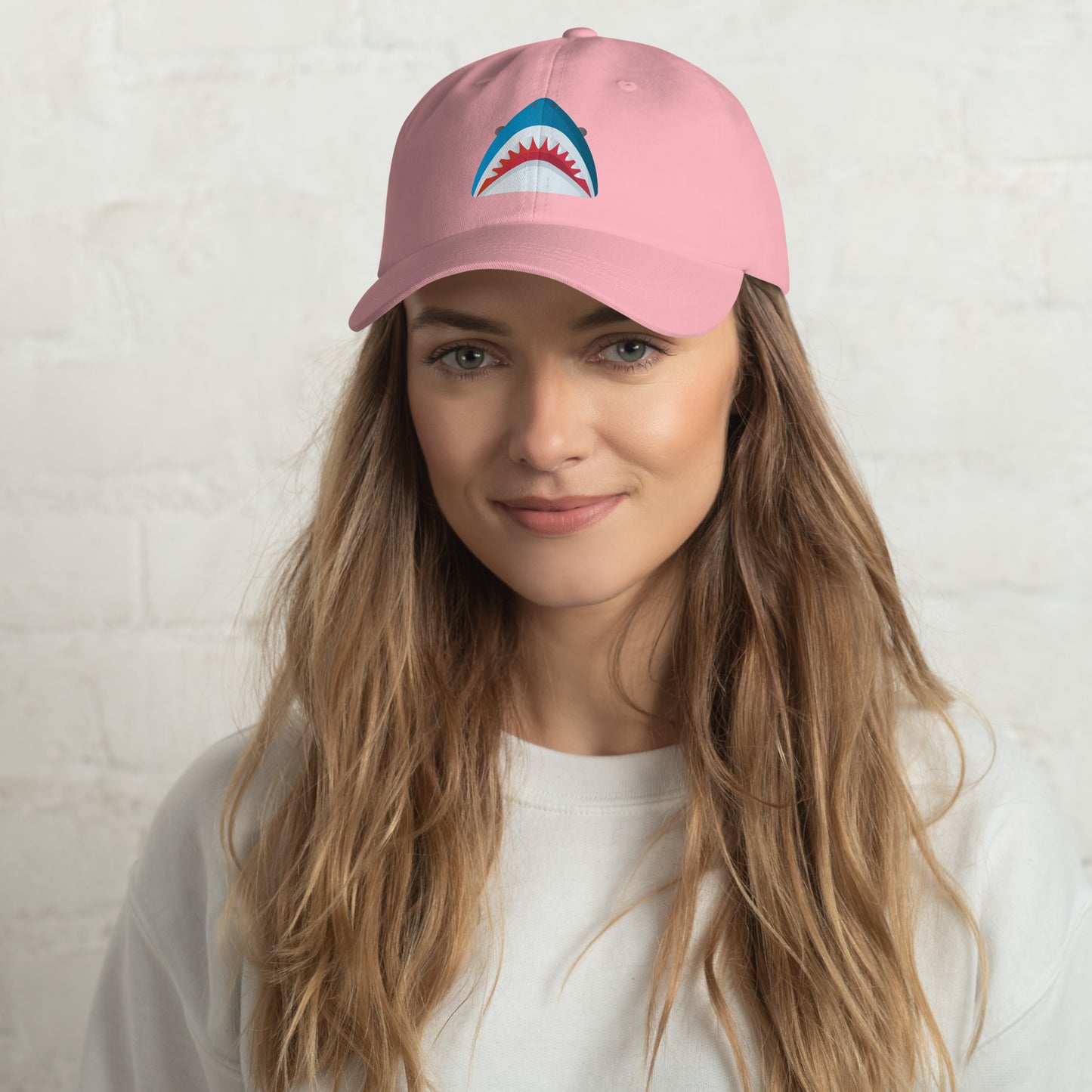 Mr Shark - Cartoon Jaws Pop-Up - Cap - Baseball Cap - Pink - Front
