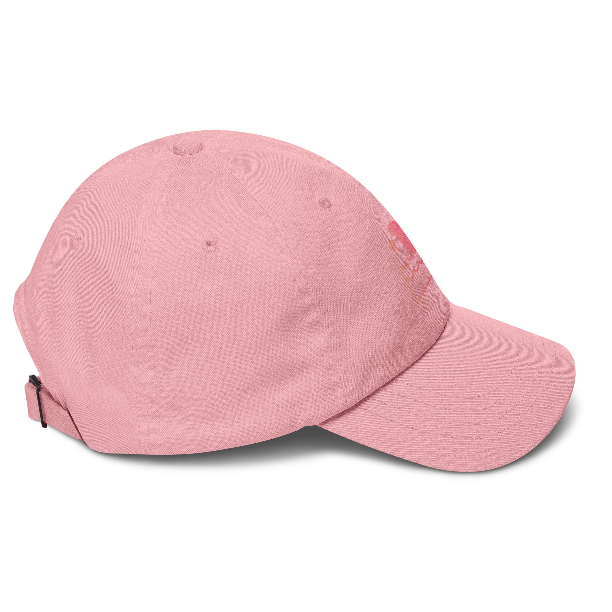 Shark Fin - Pink Hue Minimalist - Cap - Baseball Cap - Pink - Right side