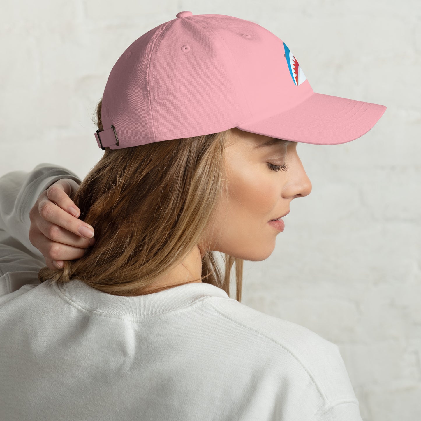 Mr Shark - Cartoon Jaws Pop-Up - Cap - Baseball Cap - Pink - Right side