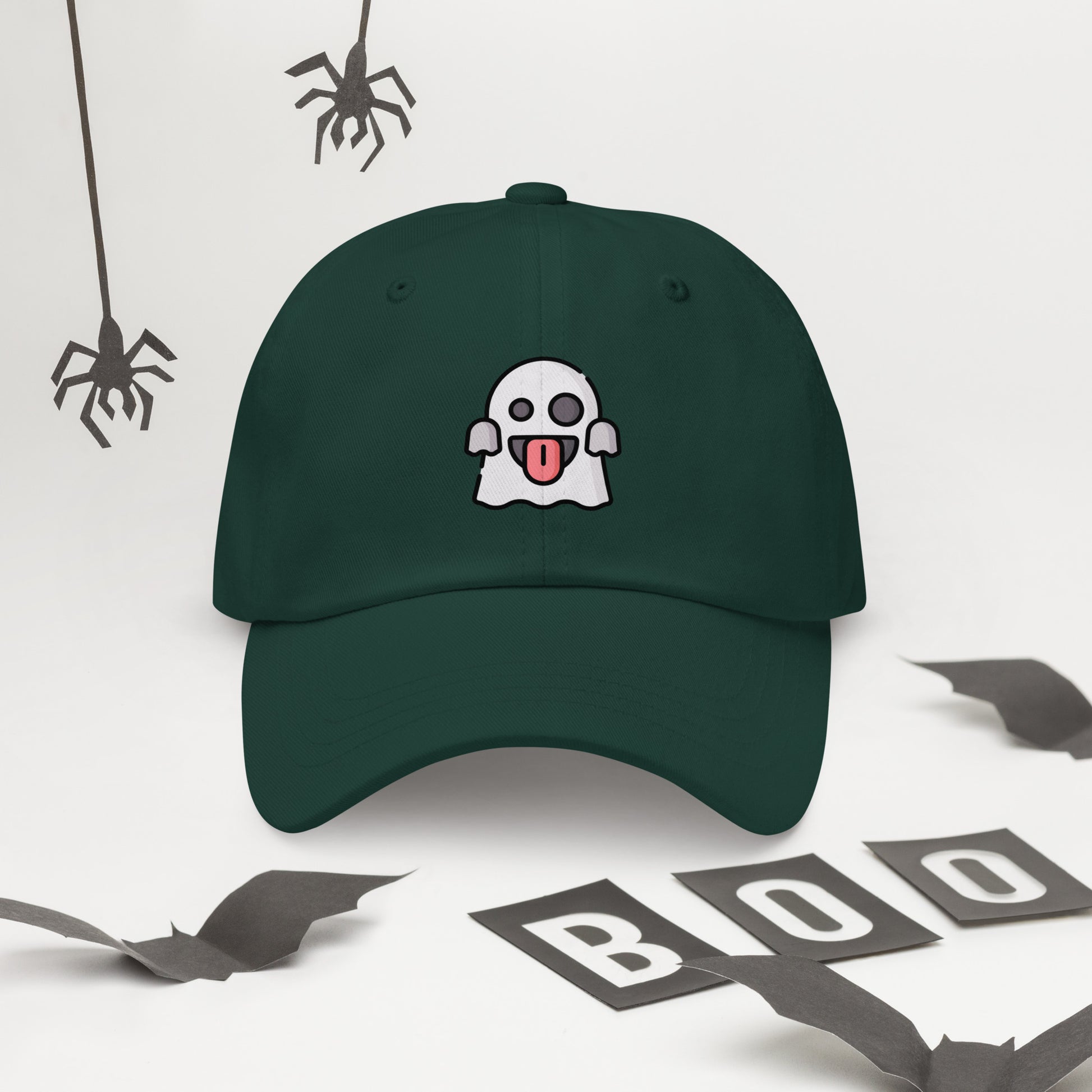 Spooky - Cheeky Ghost Vibes - Cap - Baseball Cap - Spruce - Front 2