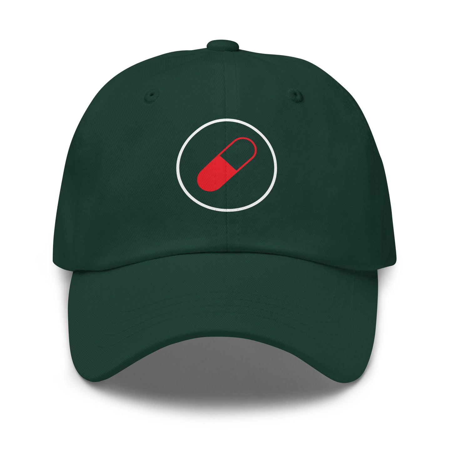 Red Pill - Sci-Fi Tribute - Cap - Baseball Cap - Spruce - Front