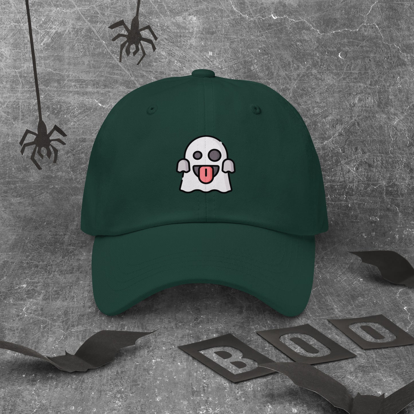Spooky - Cheeky Ghost Vibes - Cap - Baseball Cap - Spruce - Front