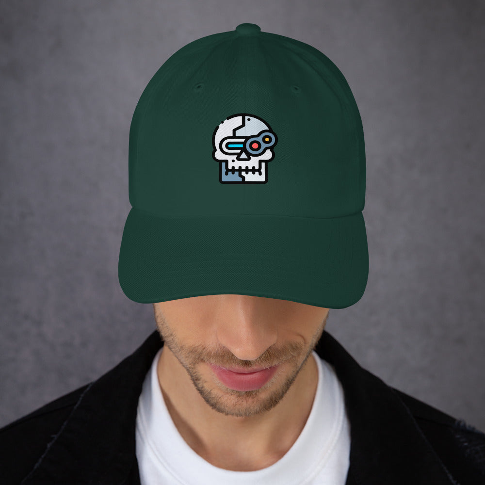 Cyber Robot - Minimalist Cyber Design - Cap - Baseball Cap - Spruce - Front