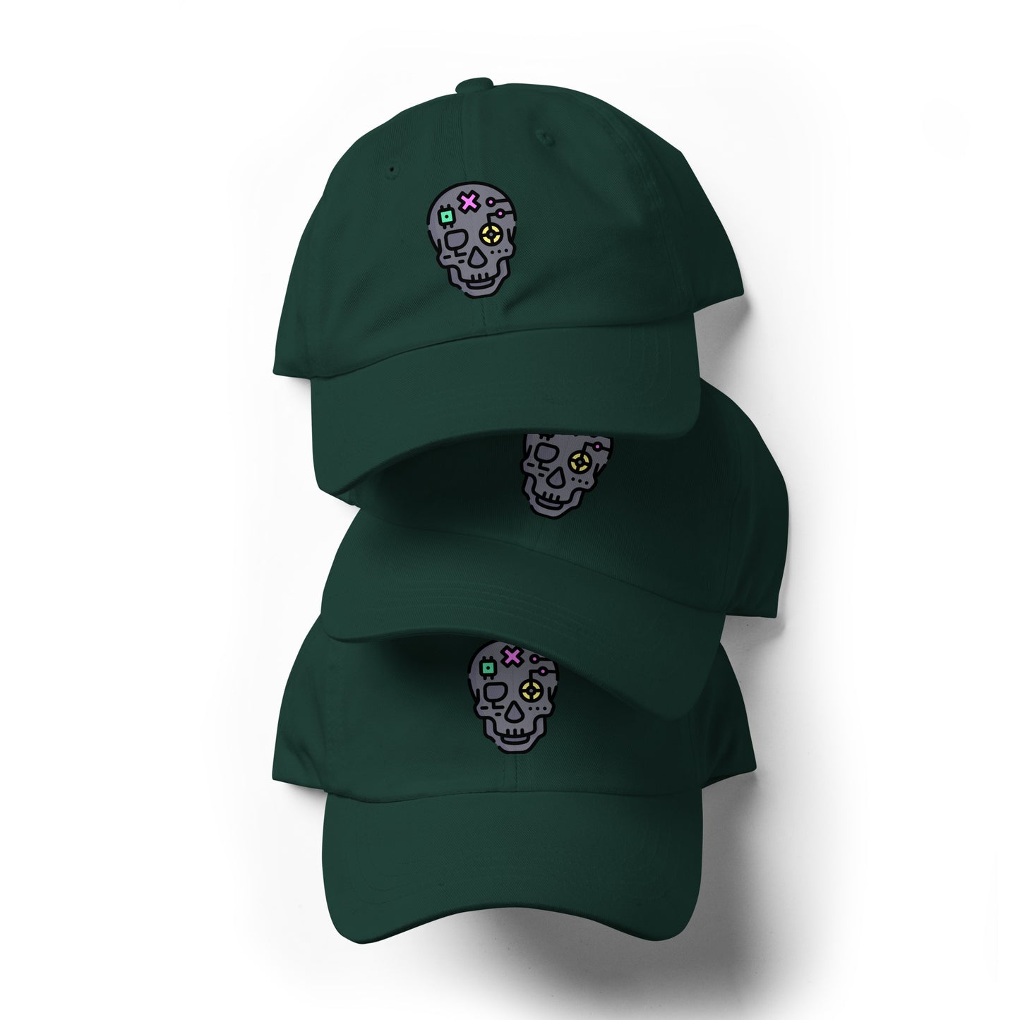 Cartoon Skull - Future Shock Style - Cap - Baseball Cap - Spruce - Front