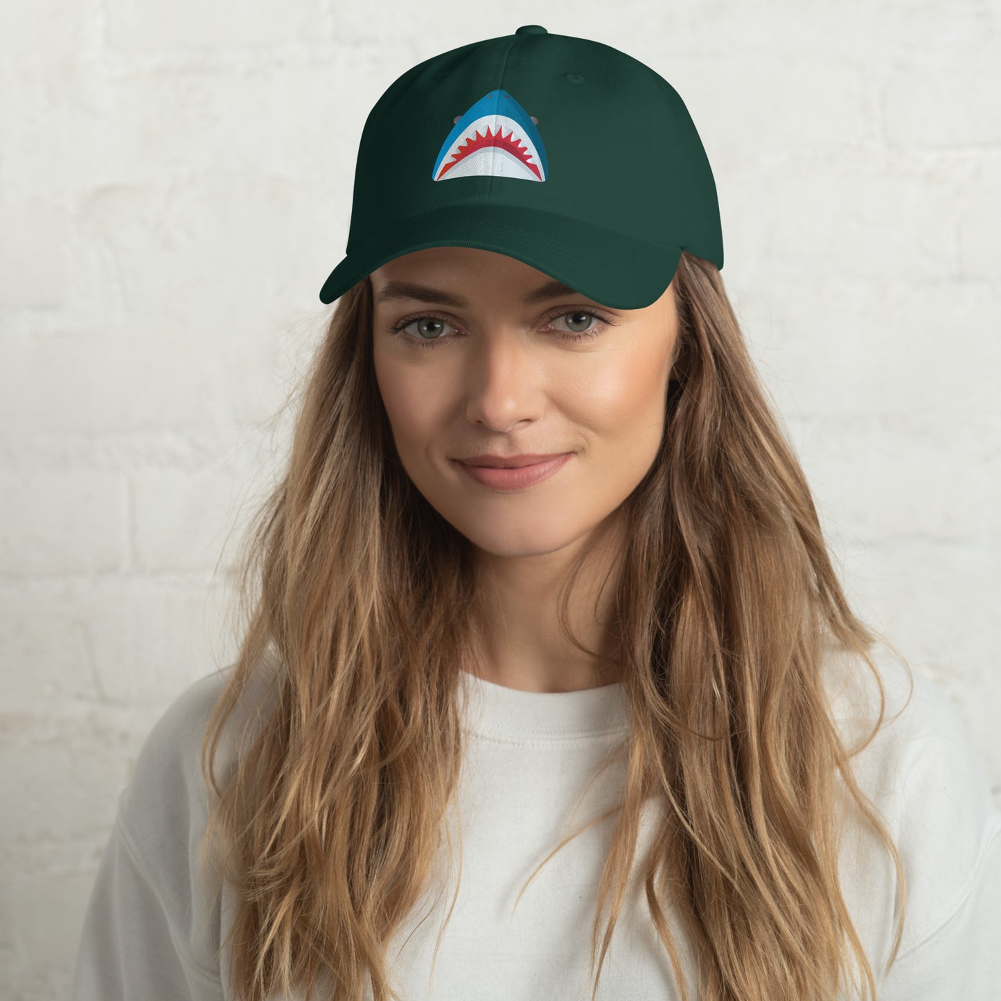 Mr Shark - Cartoon Jaws Pop-Up - Cap - Baseball Cap - Spruce - Front