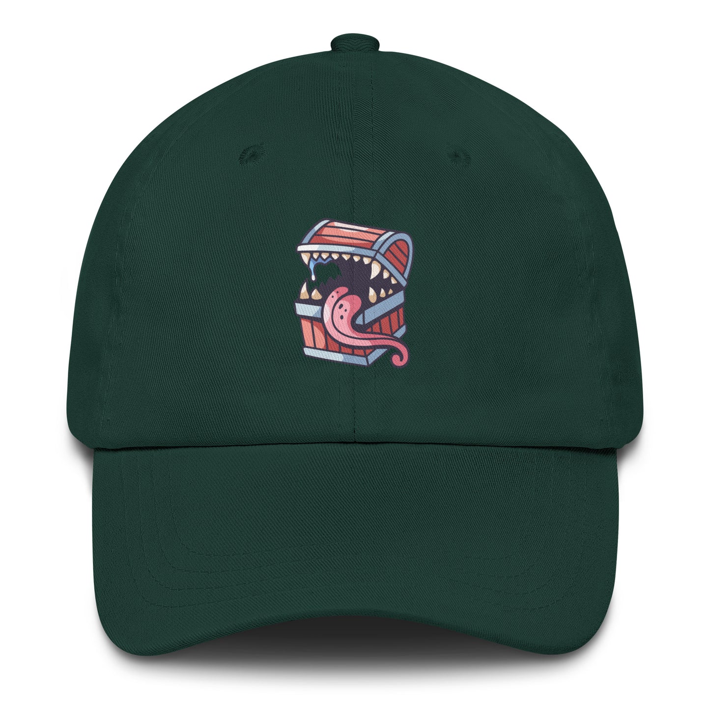 Treasure chest - Monster Chest Design - Cap - Baseball Cap - Spruce - Front