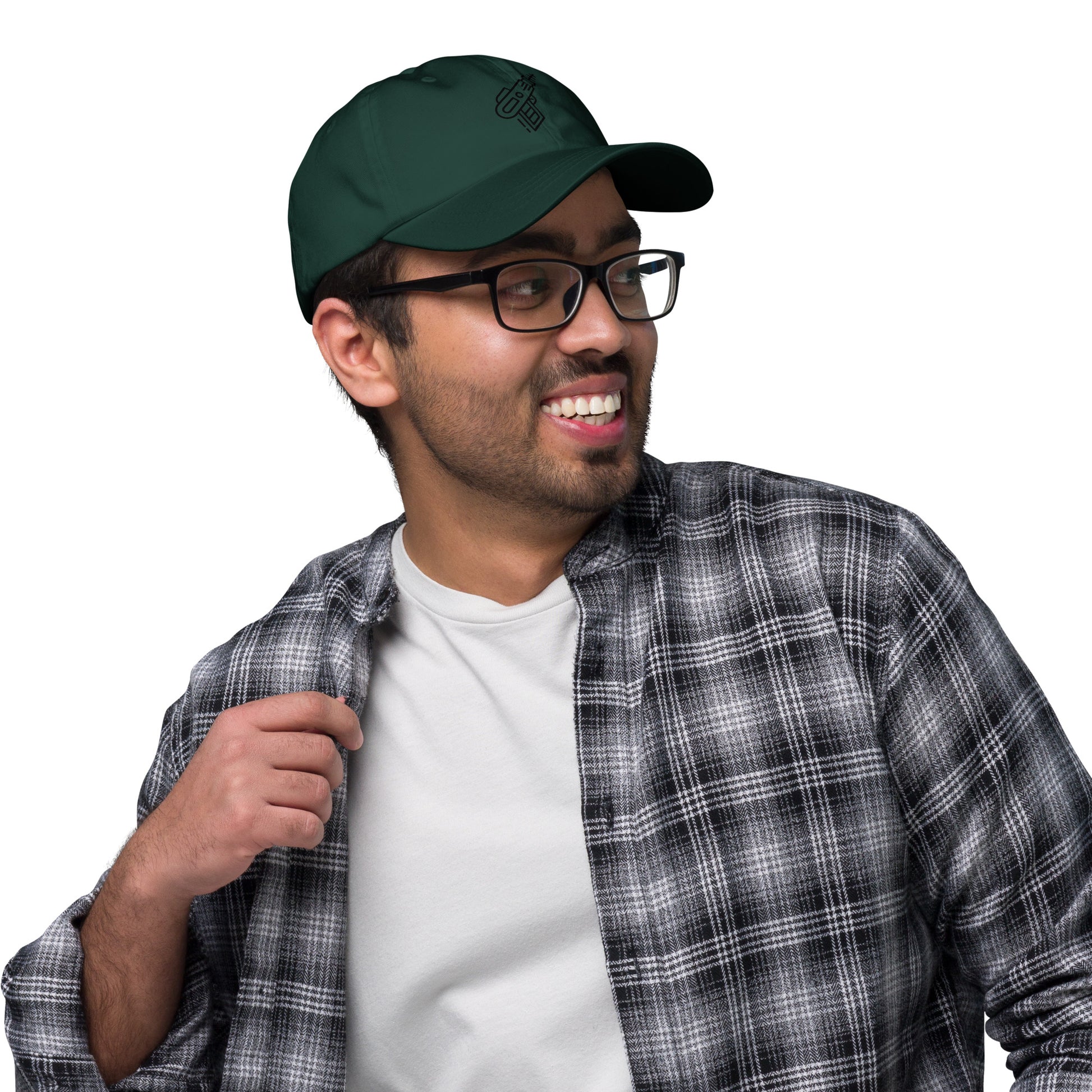 Retro Ray Pistol - Minimalist Sci-Fi Style - Cap - Baseball Cap - Spruce - Right side