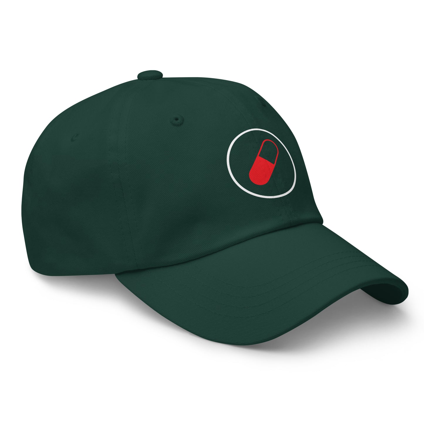 Red Pill - Sci-Fi Tribute - Cap - Baseball Cap - Spruce - Front right