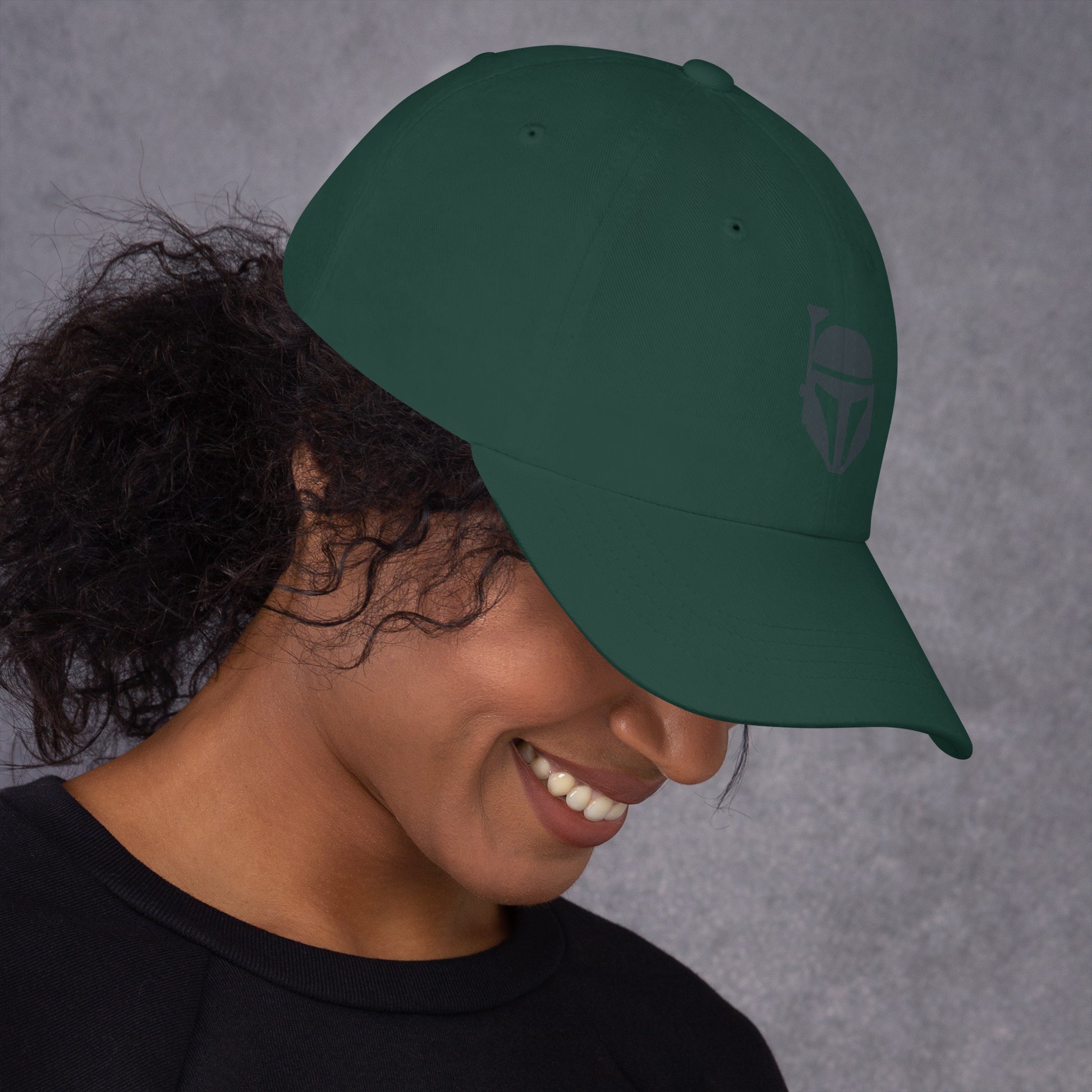 Bounty Hunter - Minimalist Mandalorian Icon - Cap - Baseball Cap - Spruce - Right side