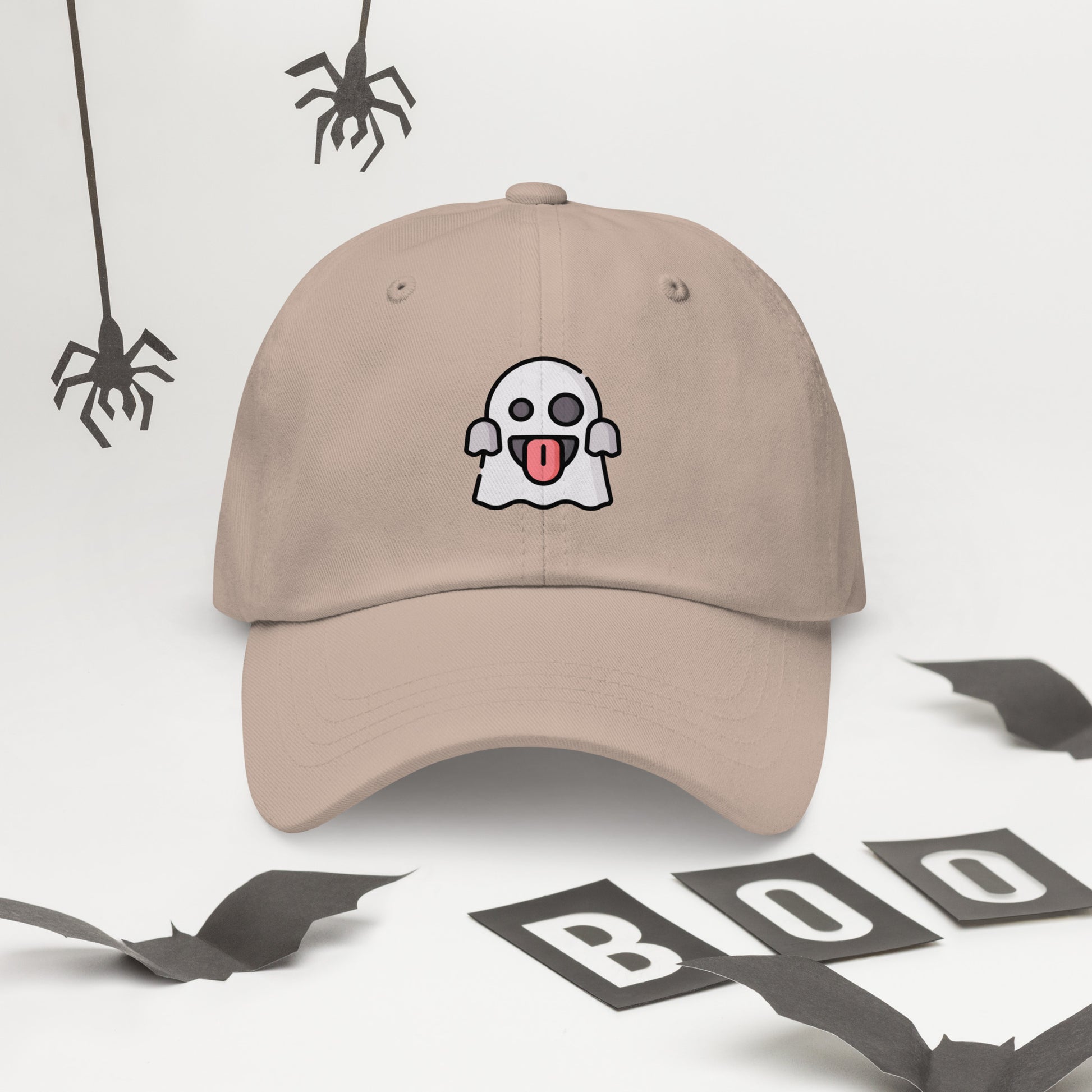 Spooky - Cheeky Ghost Vibes - Cap - Baseball Cap - Sand - Front 2