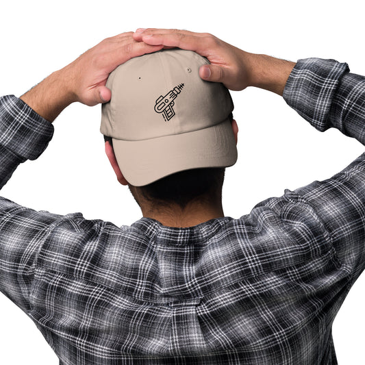 Retro Ray Pistol - Minimalist Sci-Fi Style - Cap - Baseball Cap - Stone - Front
