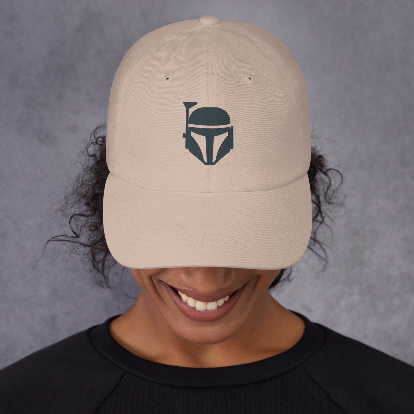 Bounty Hunter - Minimalist Mandalorian Icon - Cap - Baseball Cap - Stone - Front