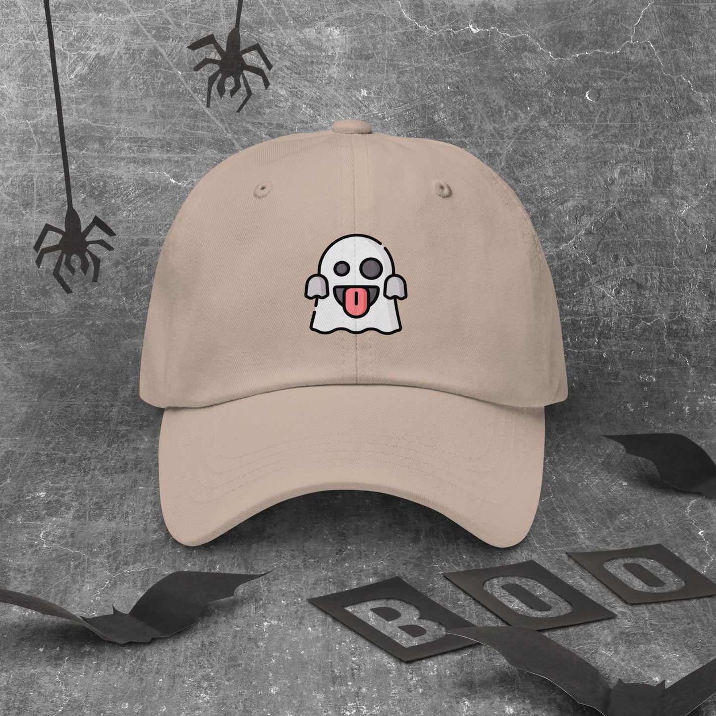 Spooky - Cheeky Ghost Vibes - Cap - Baseball Cap - Sand - Front