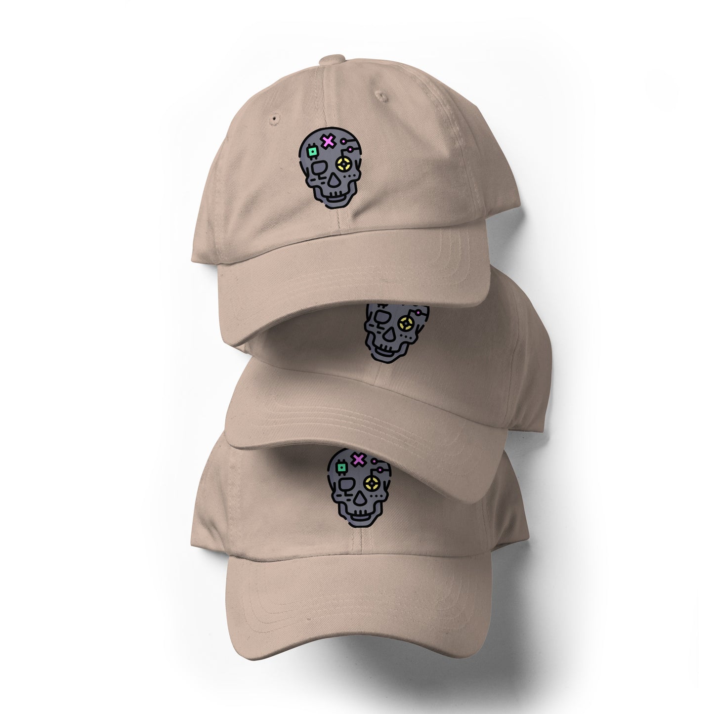 Cartoon Skull - Future Shock Style - Cap - Baseball Cap - Stone - Front