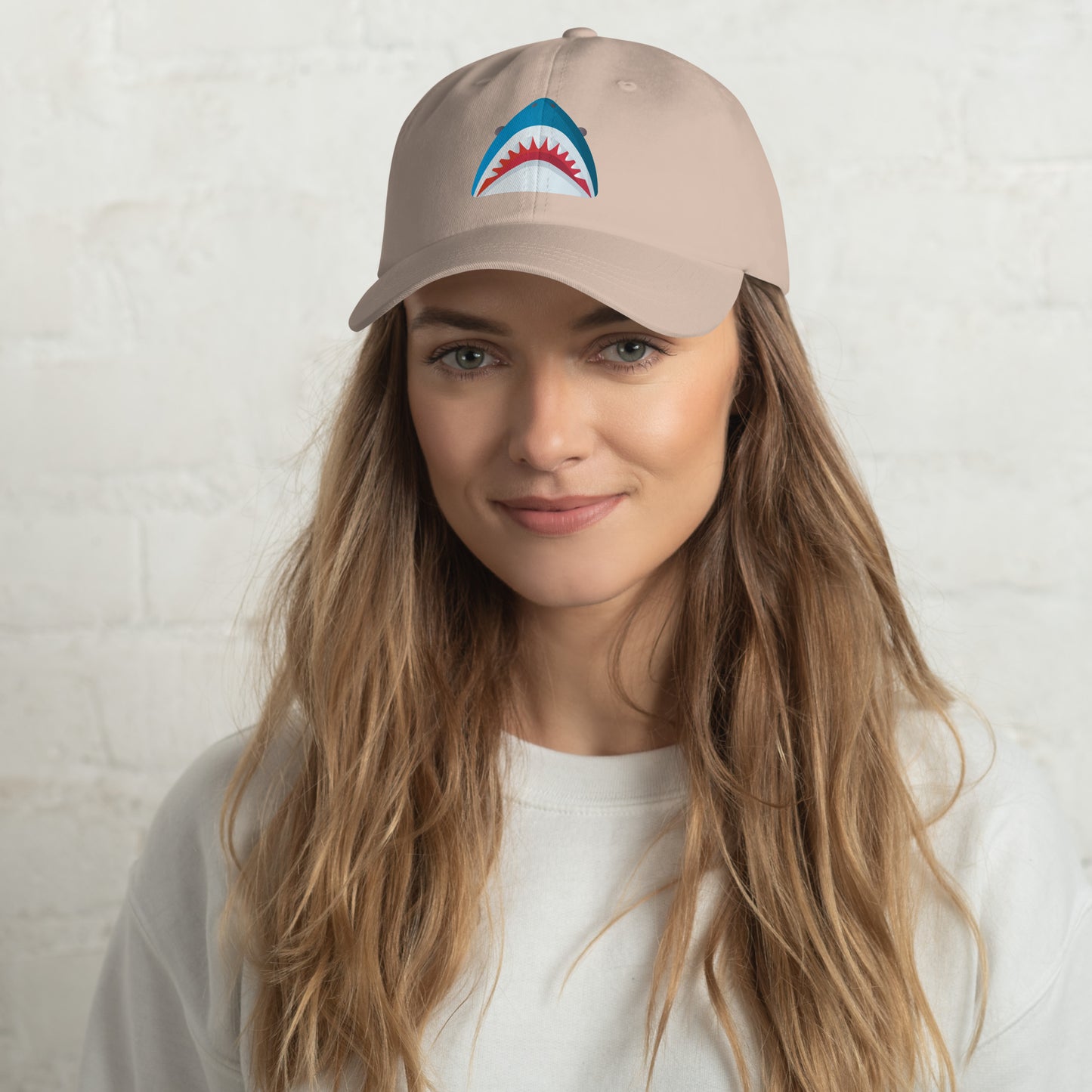 Mr Shark - Cartoon Jaws Pop-Up - Cap - Baseball Cap - Stone - Front