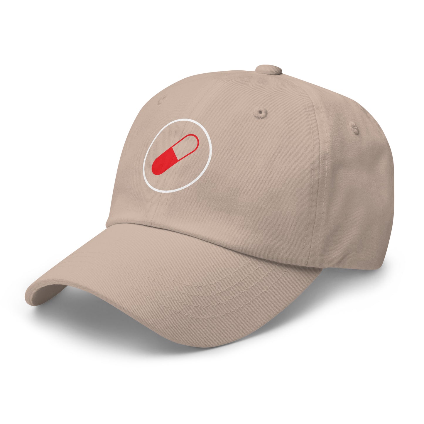 Red Pill - Sci-Fi Tribute - Cap - Baseball Cap - Stone - Front left
