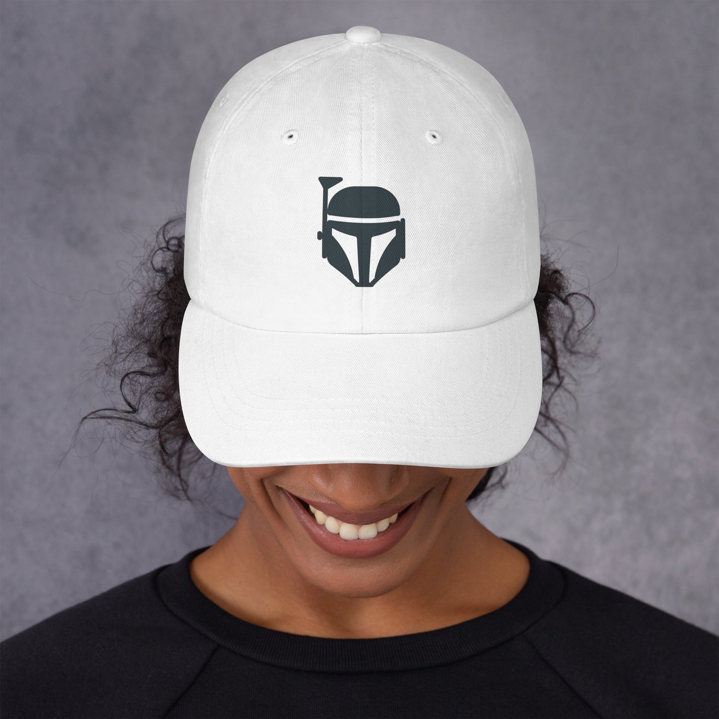 Bounty Hunter - Minimalist Mandalorian Icon - Cap - Baseball Cap - White - Front