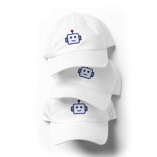 Robot - Retro Head Edition - Cap - Baseball Cap - White - Front