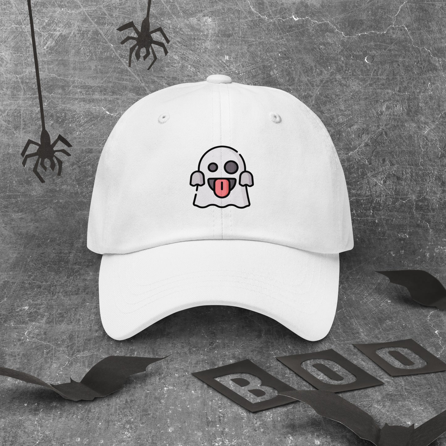 Spooky - Cheeky Ghost Vibes - Cap - Baseball Cap - White - Front