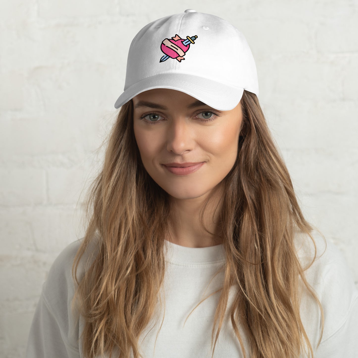 Heart 1 - Tattoo Inspired Art - Cap - Baseball Cap - White - Front