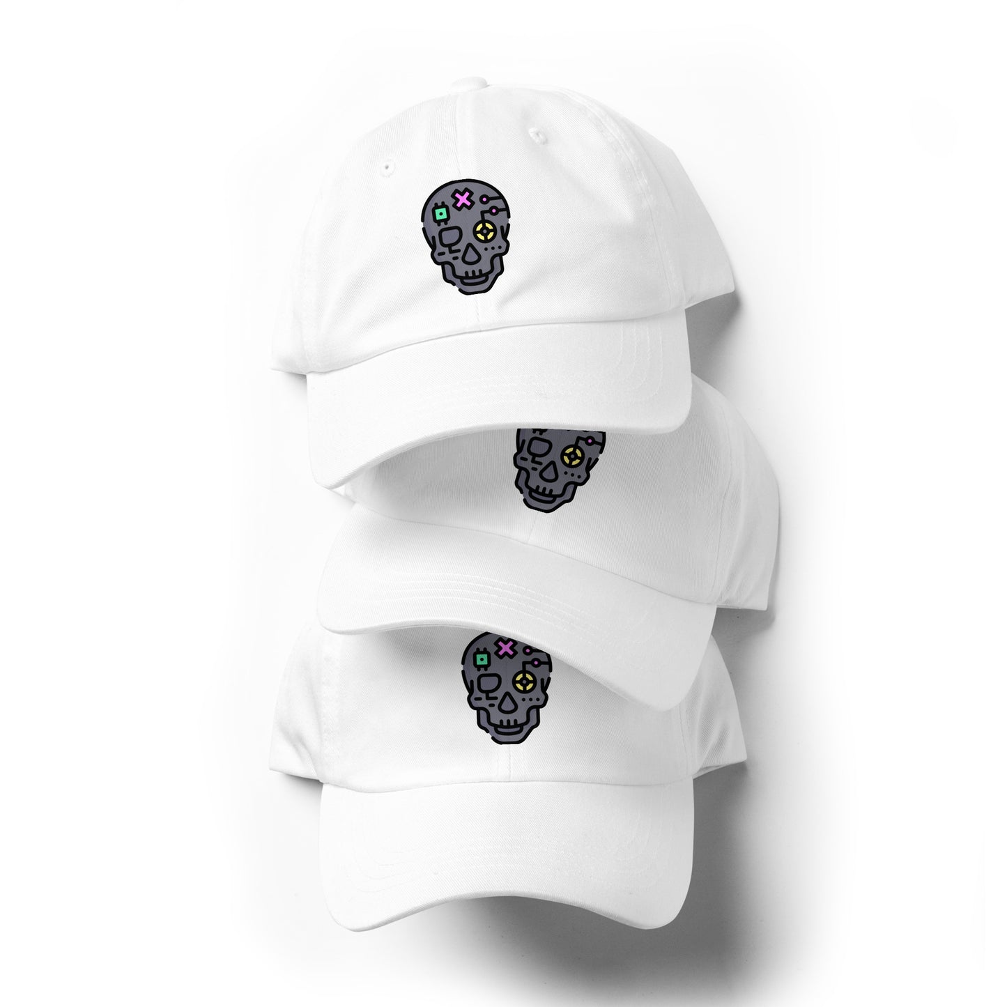 Cartoon Skull - Future Shock Style - Cap - Baseball Cap - White - Front
